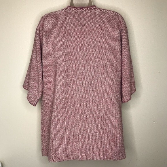Handwoven By Harvey Fiber Art Three Button Cardigan Jacket Pink Cream Women Sm - Picture 8 of 13